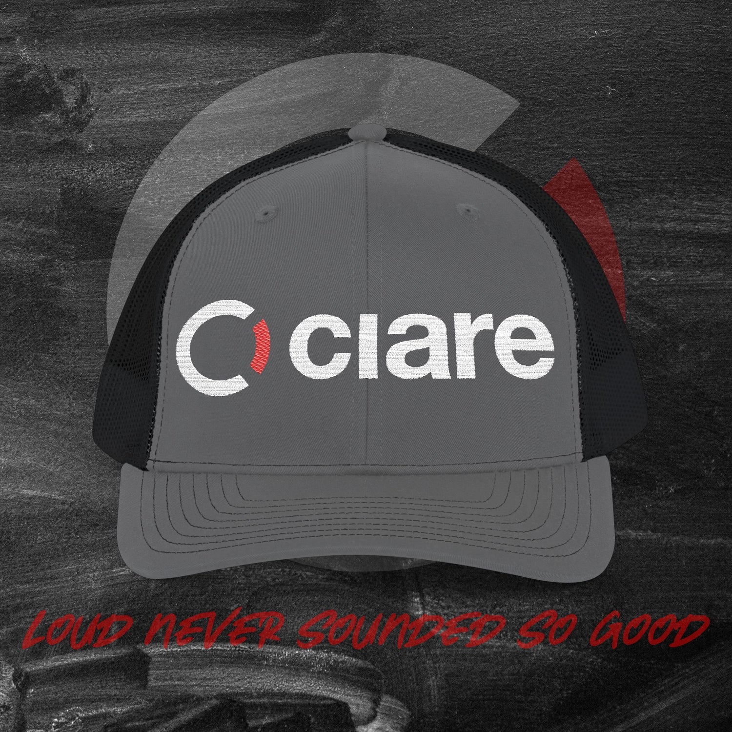 Ciare Embroidered Trucker Hat – Black/White Snapback Mesh Cap