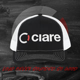 Ciare Embroidered Trucker Hat – Black/White Snapback Mesh Cap
